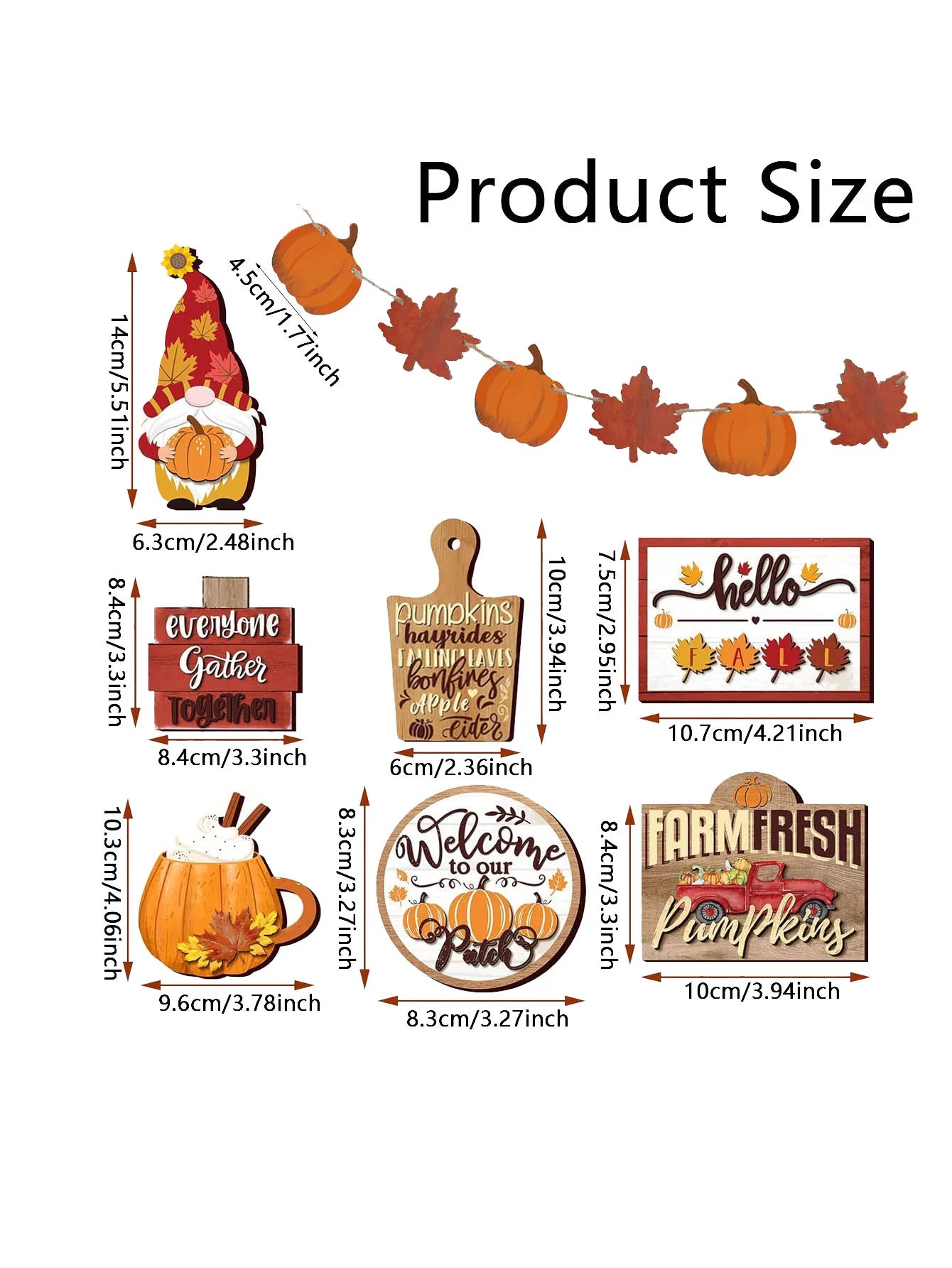 Fall Harvest Wooden Tiered Tray Decor Set