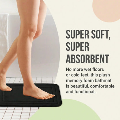 1Pc Memory Foam High-Density Fast Drying Absorbent Carpet, Super Soft Anti-Skid Bathmat