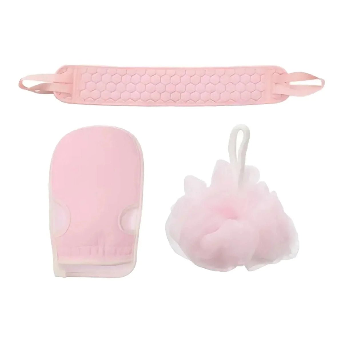 3Pcs Exfoliating Bath Body Scrub Washcloths & Shower Mitts, Deep Cleaning Scrub
