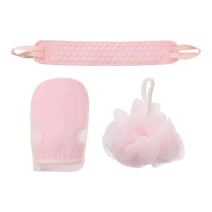 3Pcs Exfoliating Bath Body Scrub Washcloths & Shower Mitts, Deep Cleaning Scrub