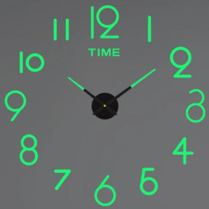 Large 3D Wall Clock Luminous Classic Wall DIY Digital Wall Stickers