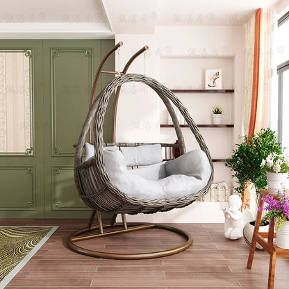 Hanging basket rattan courtyard double swing lazy chair