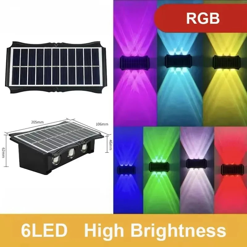 Solar Wall Lamp Outdoor LED Light Waterproof Up And Down Luminous Lighting Balcony Yard