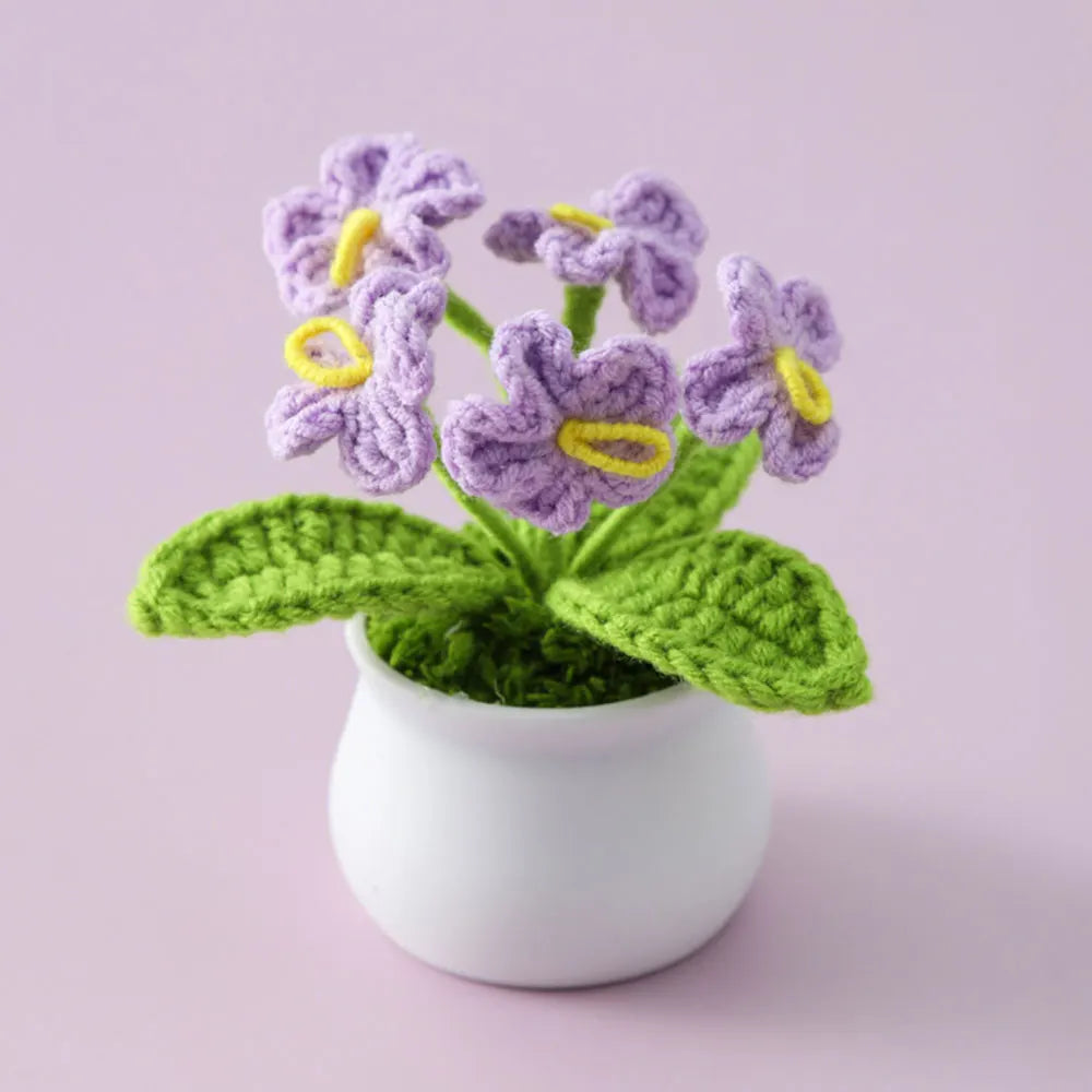 Hand-knitted Sunflower Tulip Crochet Flowers Potting