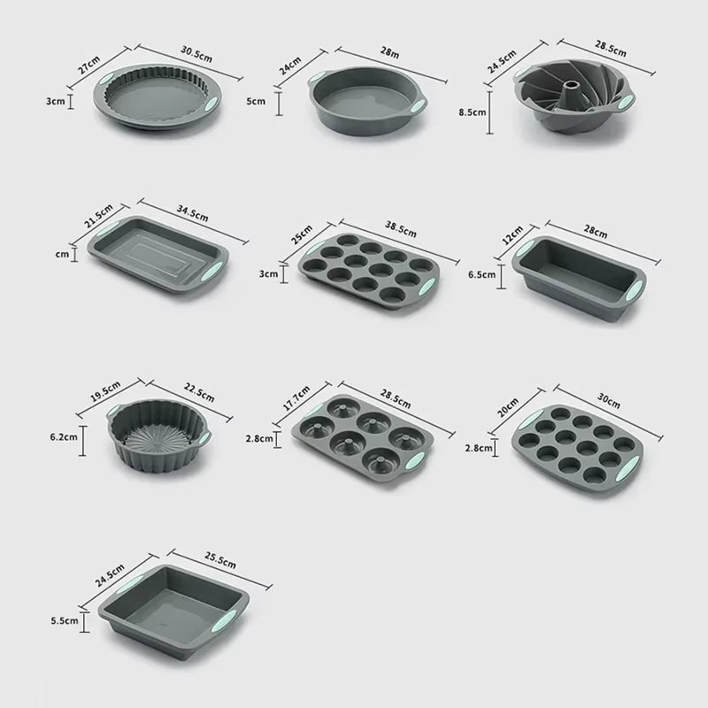 Silicone Fluted Cake Pans Non-Stick Kitchen Oven Baking Pans Easy Release Oven