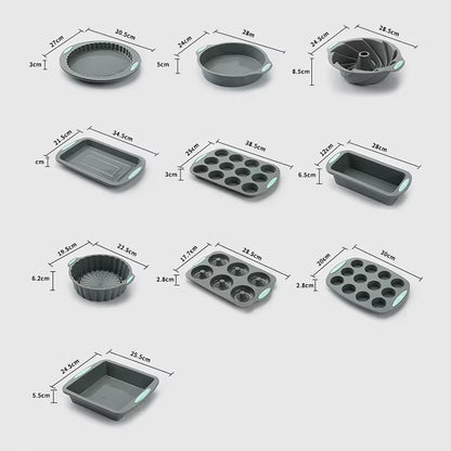 Silicone Fluted Cake Pans Non-Stick Kitchen Oven Baking Pans Easy Release Oven