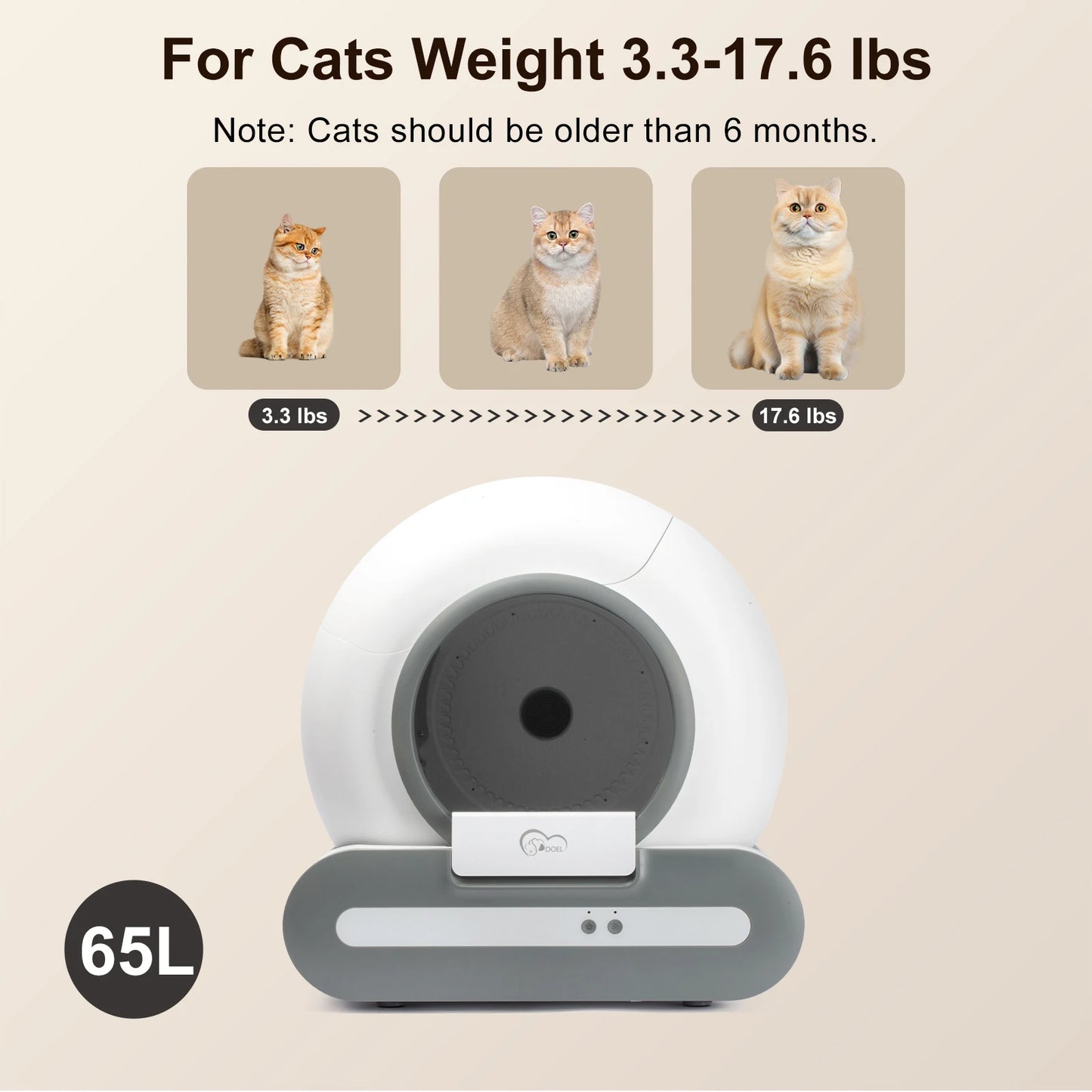 Self-Cleaning Cat Litter Box App Control, ONLY Supports Wi-Fi