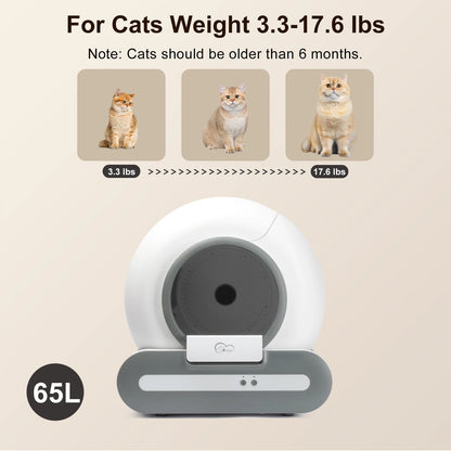 Self-Cleaning Cat Litter Box App Control, ONLY Supports Wi-Fi