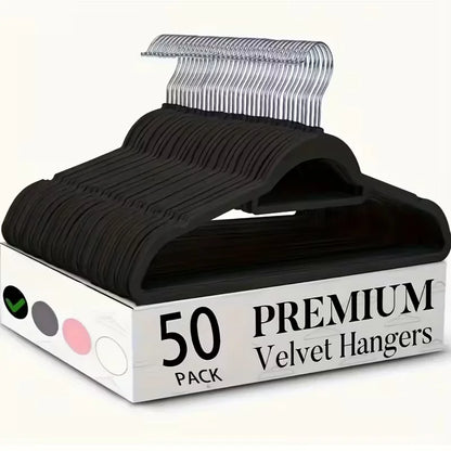 10/20/50 Pack Premium Velvet Hangers, Non-Slip Flocked Felt Hangers