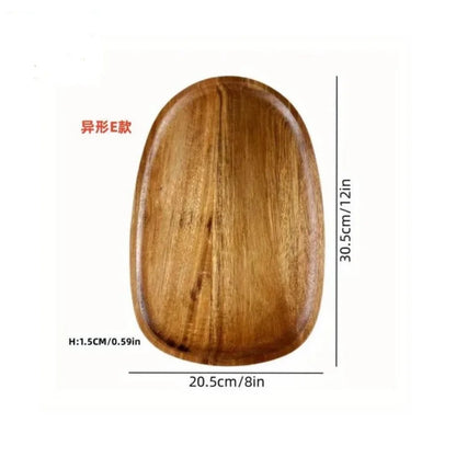 Japanese solid wood fruit plate multi-size high-value snack plate