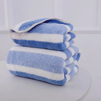 High-Absorption Quick-Dry Bath Towel - Thick Coral Fleece, Non-Shedding & Durable, Perfect for Daily Family.