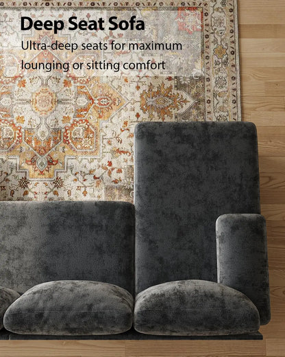 U-Shaped Sectional Sofa with Double Chaise Dark Grey Sectionals