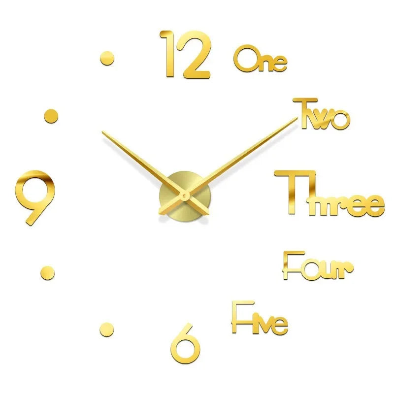 Large 3D Wall Clock Luminous Classic Wall DIY Digital Wall Stickers