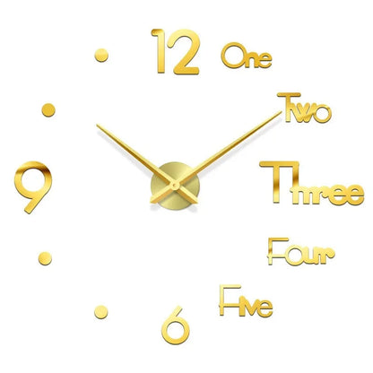 Large 3D Wall Clock Luminous Classic Wall DIY Digital Wall Stickers