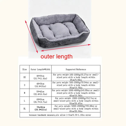 2-Piece Set of All-Season Pet Supplies, Corduroy Dog Bed and Cat Bed with Cooling Mat