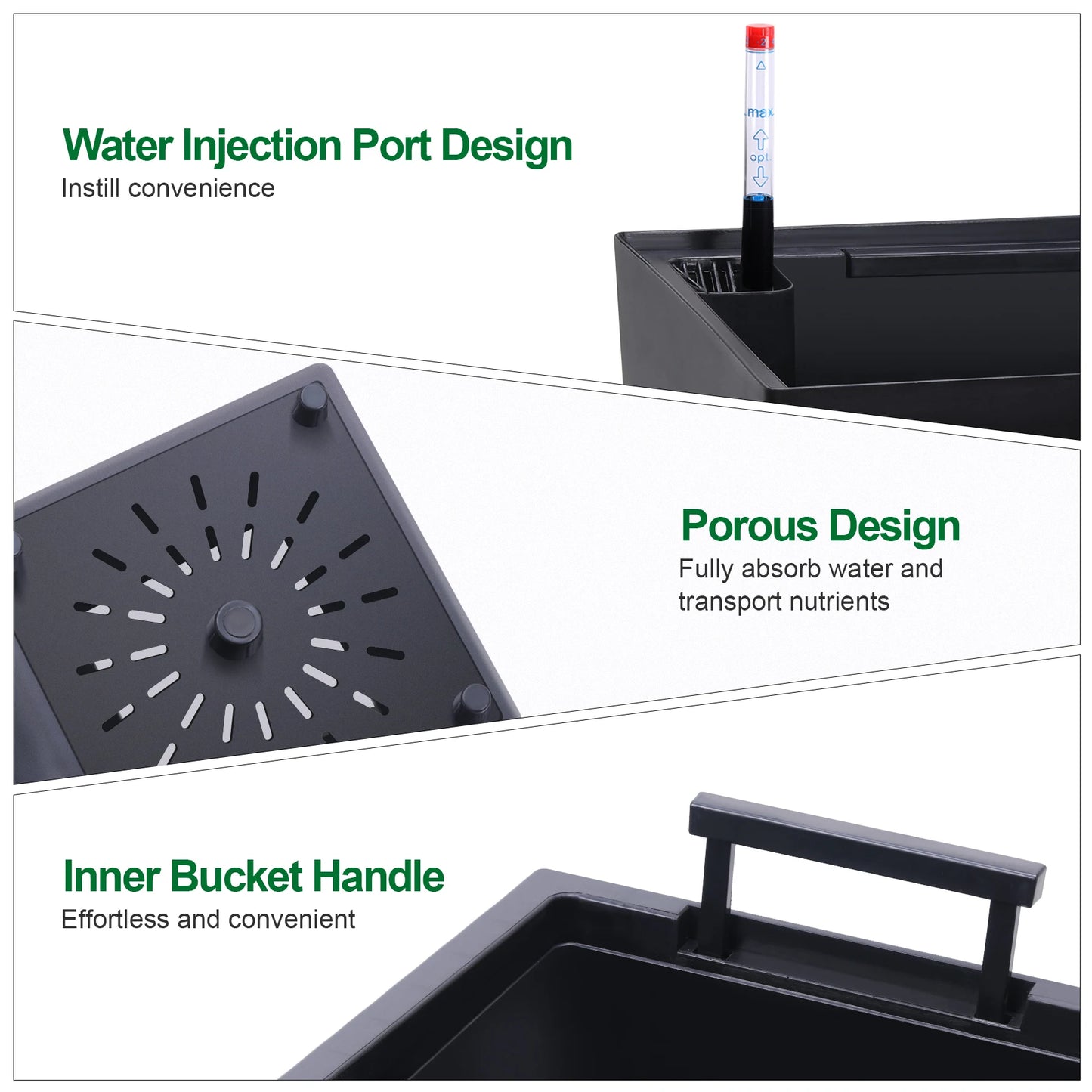 2pcs Planters Outdoor an Indoor High Planter Pots with Drainage Holes Auto Watering