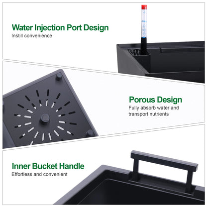 2pcs Planters Outdoor an Indoor High Planter Pots with Drainage Holes Auto Watering