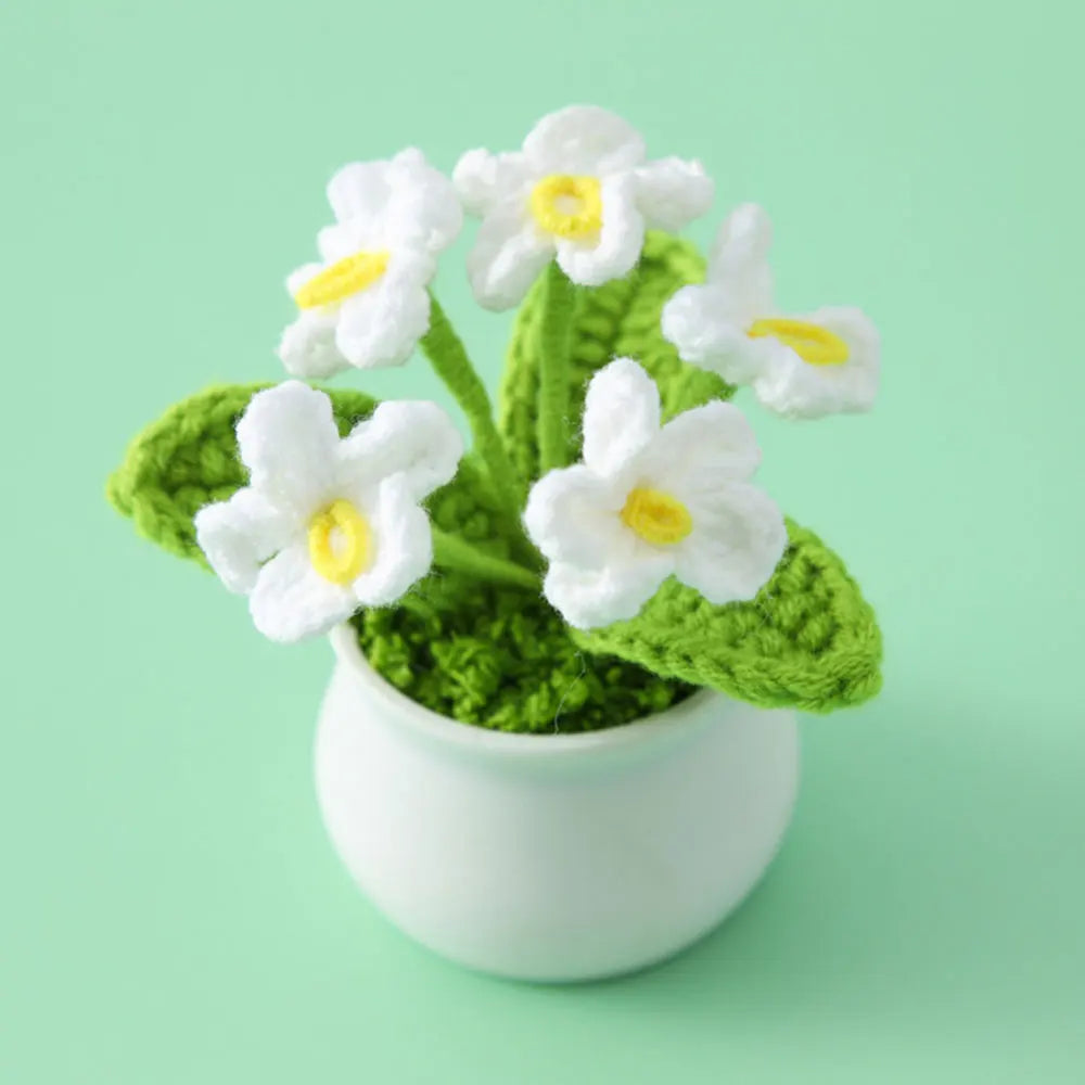 Hand-knitted Sunflower Tulip Crochet Flowers Potting