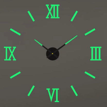 Large 3D Wall Clock Luminous Classic Wall DIY Digital Wall Stickers