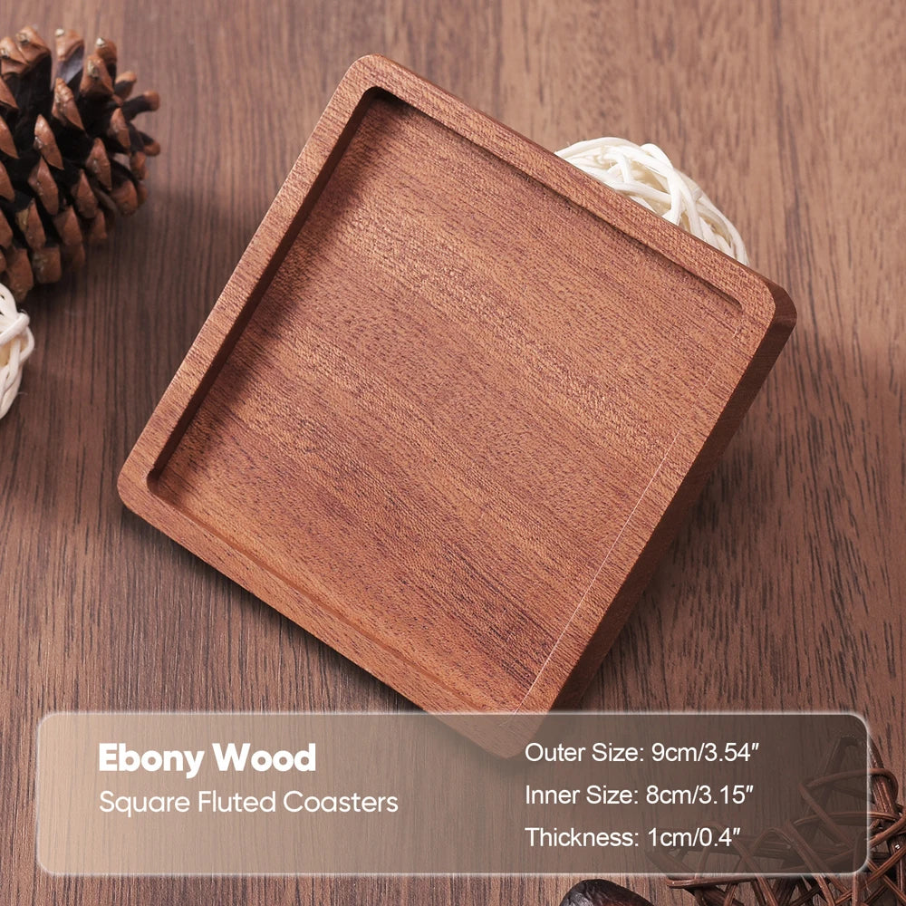 Wood Coaster Round Square Beech Wood Cup Mat Durable Heat Resistant Pad Placemats 8.8cm/3.46in
