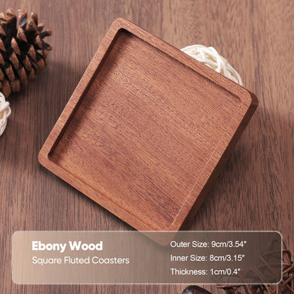 Wood Coaster Round Square Beech Wood Cup Mat Durable Heat Resistant Pad Placemats 8.8cm/3.46in