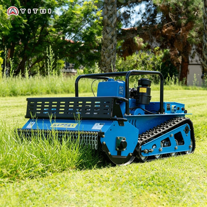 Customized Durable Diesel Lawn Mower Tracked Remote Control Low Noise Long Service Approved Thick Blades