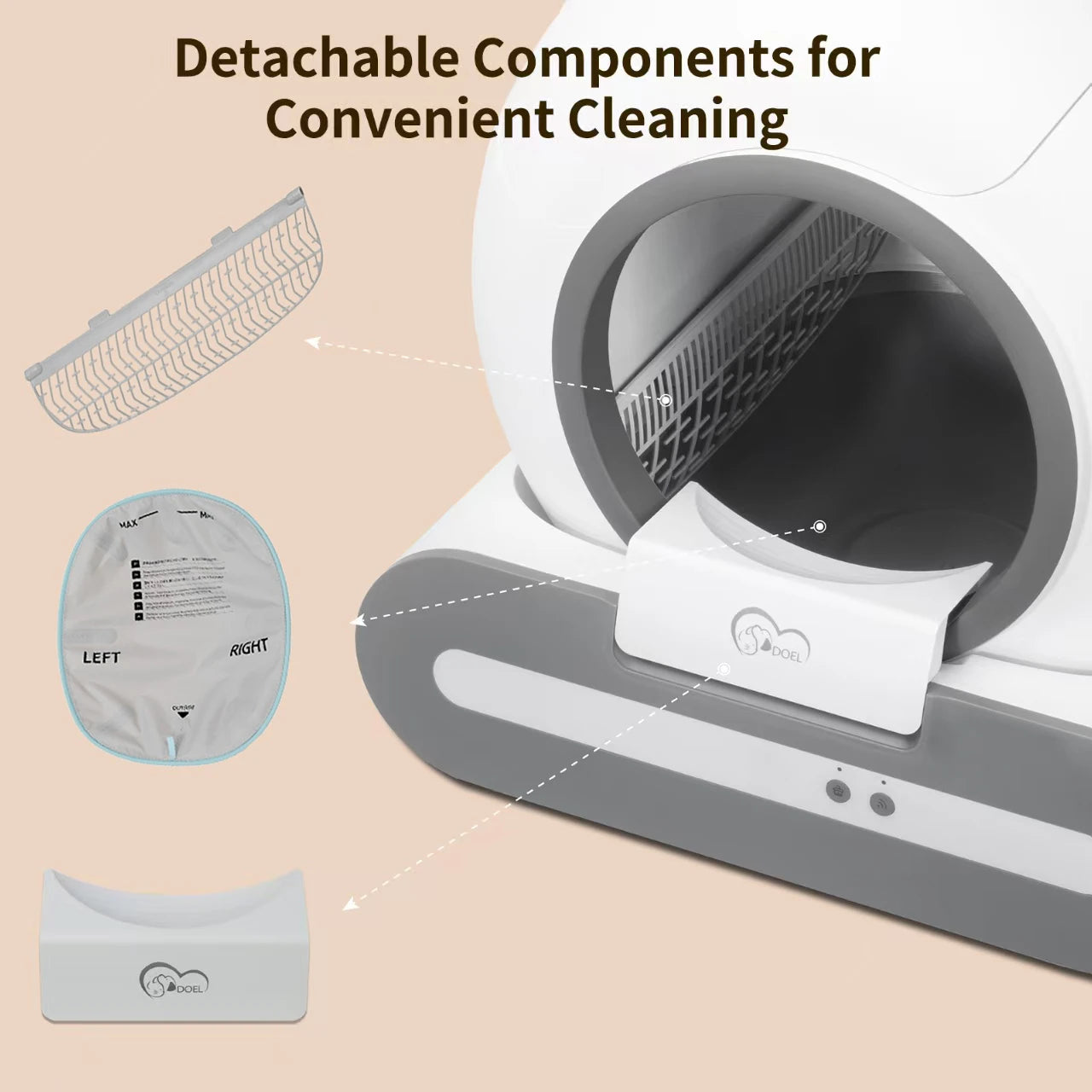 Self-Cleaning Cat Litter Box App Control, ONLY Supports Wi-Fi