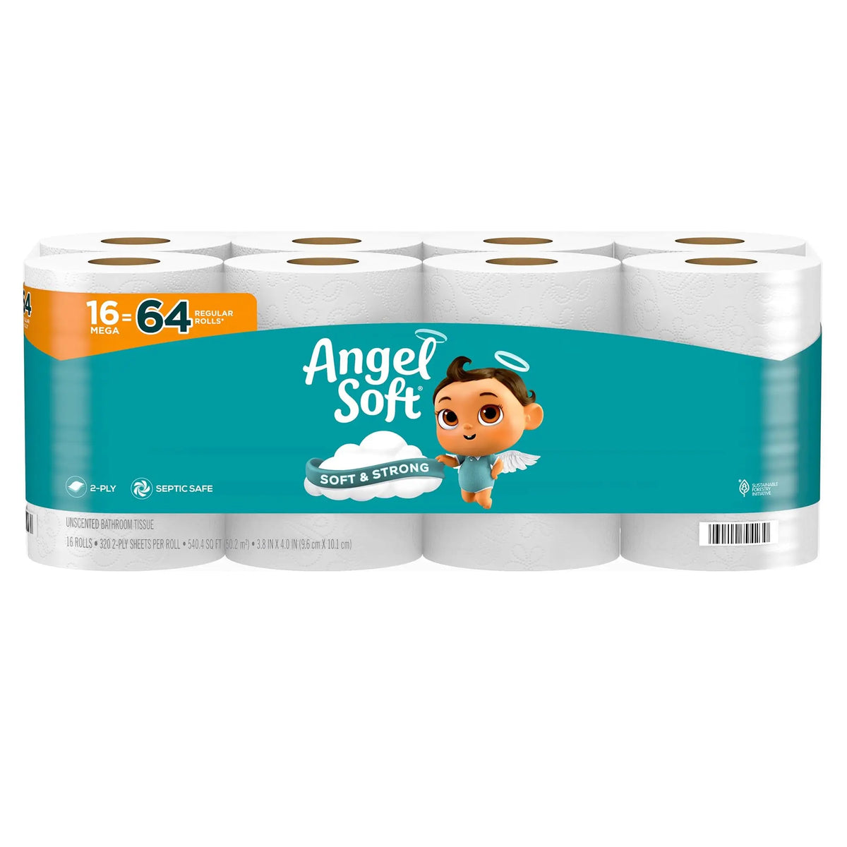 Angel Soft Toilet Paper, Pack-6Mega Rolls = 24Regular Rolls, Soft and Strong Cleaning Supplies, Buy One Get One Free