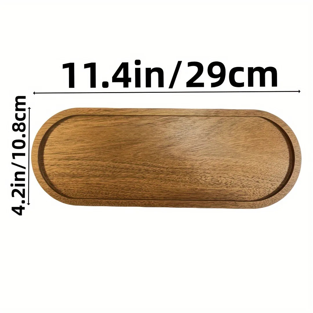 Japanese solid wood fruit plate multi-size high-value snack plate