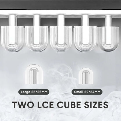 Portable Ice Maker, 26lbs/24H, 9 Cubes in 6 Mins, Self-Cleaning,