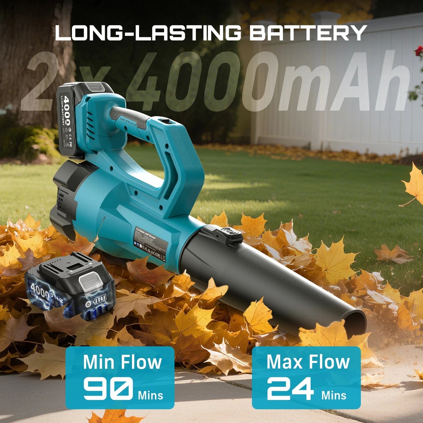 Brushless Electric Turbo Blower 780CFM Cordless Leaf Blower for snow Lawn Care