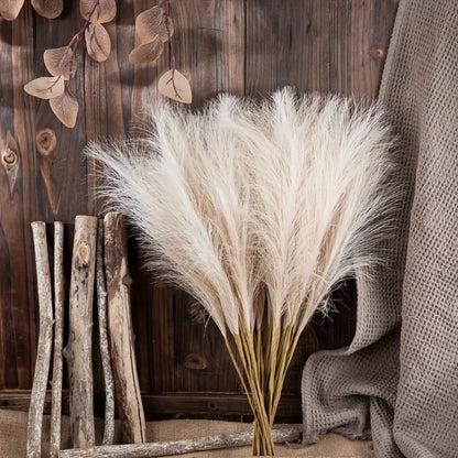 10pcs Faux Pampas Grass Decor Tall Vase Fillers, Boho Rustic Farmhouse Home Decor.