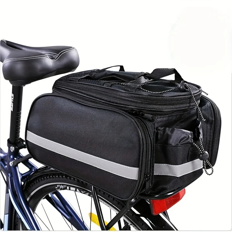 Bicycle Bag Mountain Bike Bicycle Rack Bag Trunk Riding Multi-Functional Large-Capacity Travel Bag Handbag Expandable Trunk