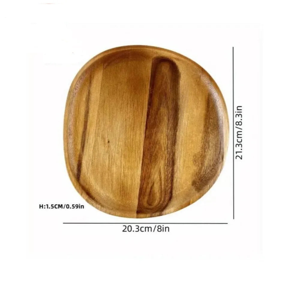 Japanese solid wood fruit plate multi-size high-value snack plate