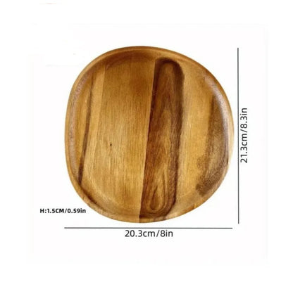 Japanese solid wood fruit plate multi-size high-value snack plate