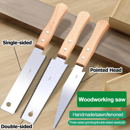 Japanese Style Non-Slip Wooden Handle Pull Saw Flush Cut Saw Flexible Handsaw Woodworking Cutting Tool