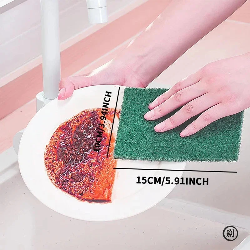 Grit-Free Scrub Pads Scratch-Free for Non-Stick Pans, Multipurpose Reusable Kitchen Sponges for Dishes