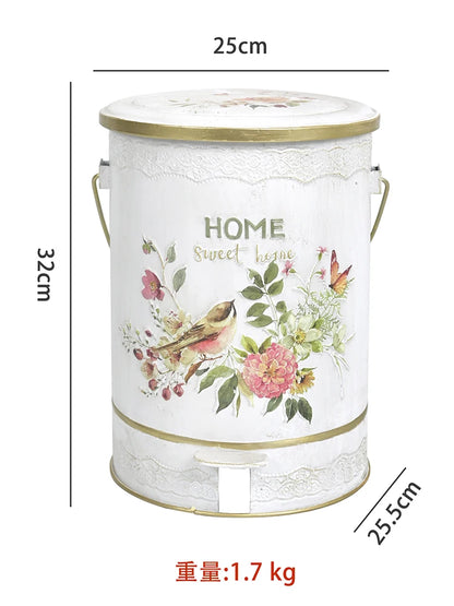European Style Flower and Bird Outdoor Garden Trash Cans