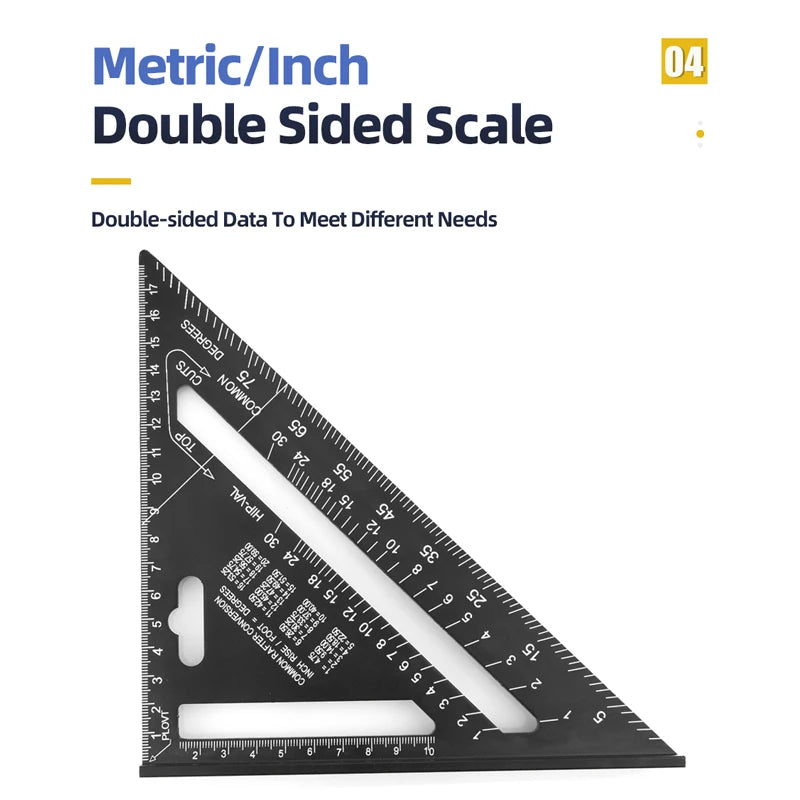 Triangle 7Inch Measurement Tool Square Angle Woodworking Square Triangular Metric