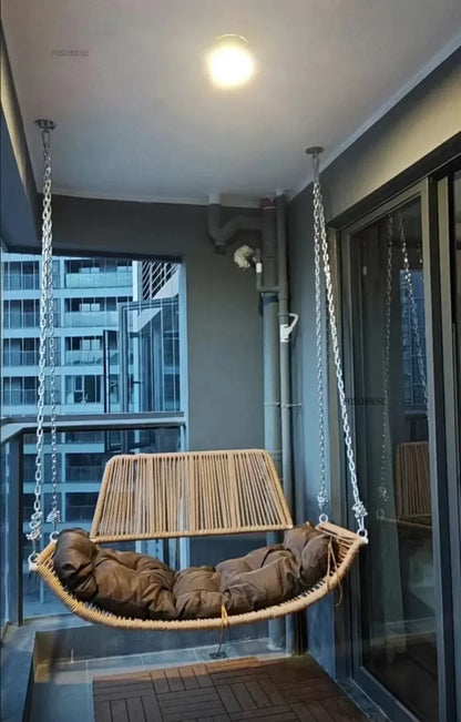 Rattan Hanging Basket Double Patio Swings Creative Hammock