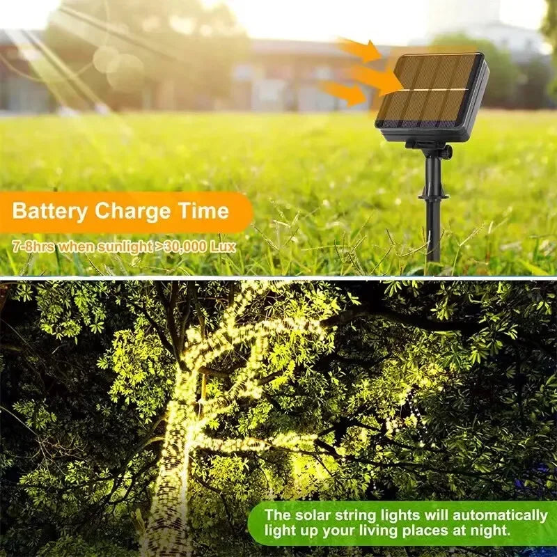 5Packs Solar Led Fairy Light Outdoor 8Modes Copper Wire Lights Waterproof