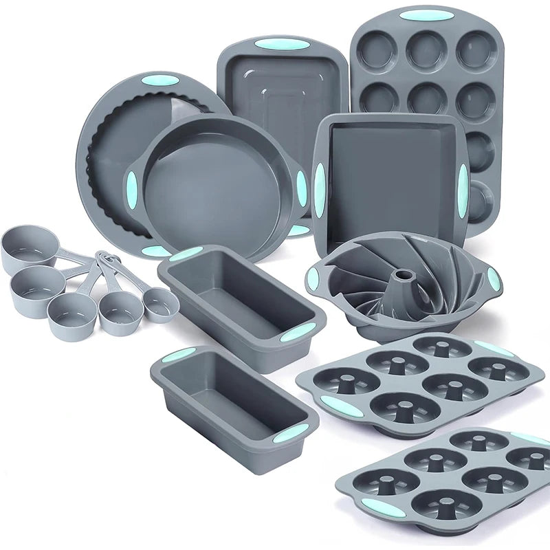 Silicone Fluted Cake Pans Non-Stick Kitchen Oven Baking Pans Easy Release Oven