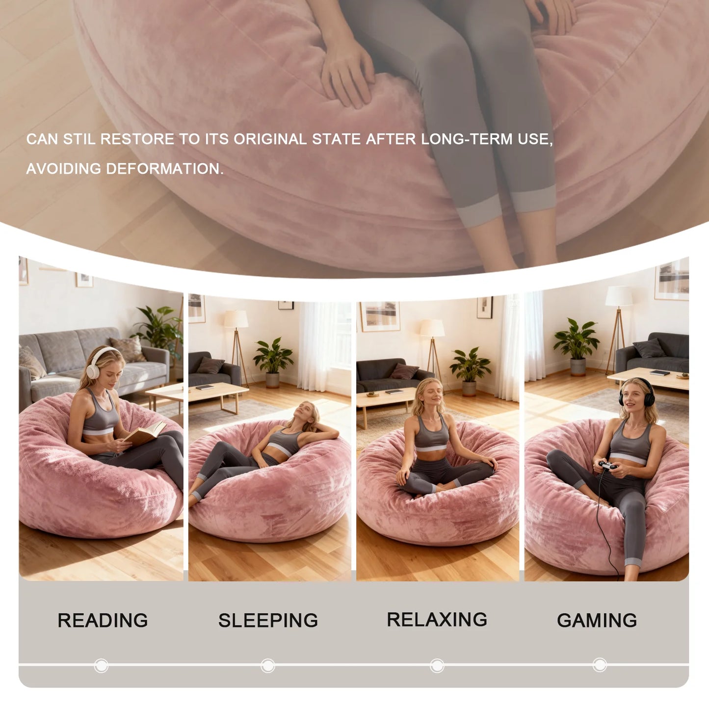 Big Bean Bag Chair with Filler Memory Foam Chair Super Soft Plush