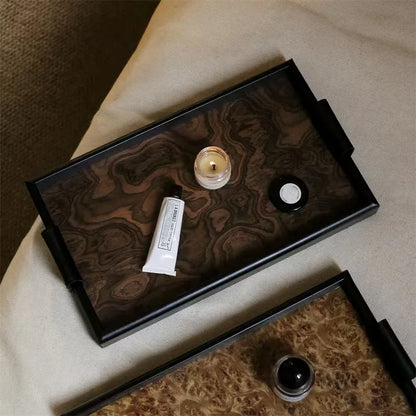 Retro Volcano Pattern Hotel Style Luxury Tea Tray for Home Use
