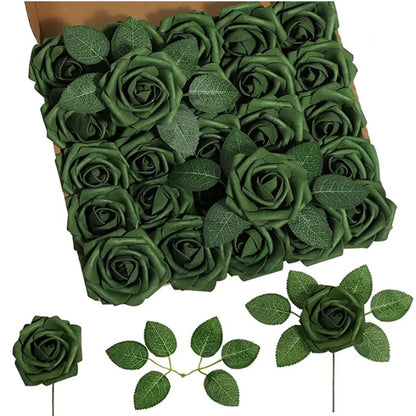 10~100pcs Rose Artificial Flowers Foam Fake Roses Wedding Bouquets Centerpieces