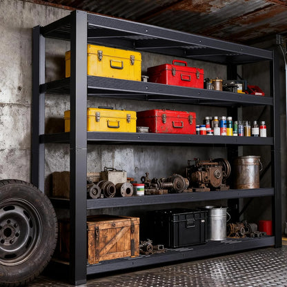 Steel Heavy Duty Garage Organizer Rack, Adjustable Height Metal Shelving for Garage Basement Workshop, Home Tool Storage