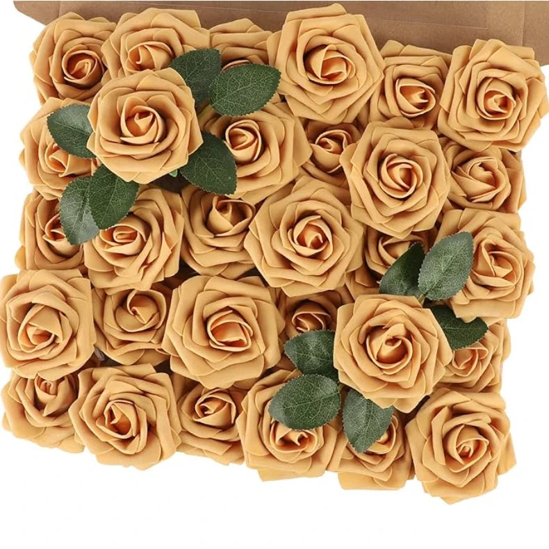 10~100pcs Rose Artificial Flowers Foam Fake Roses Wedding Bouquets Centerpieces