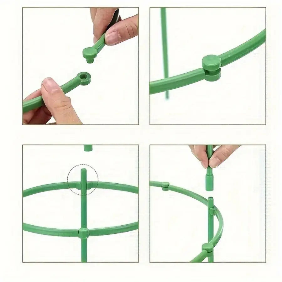 18 Pcs/set 6 Layers Plant Stakes Round Plant Support Ring Plastic Plant Cage Holder Climbing Trellis