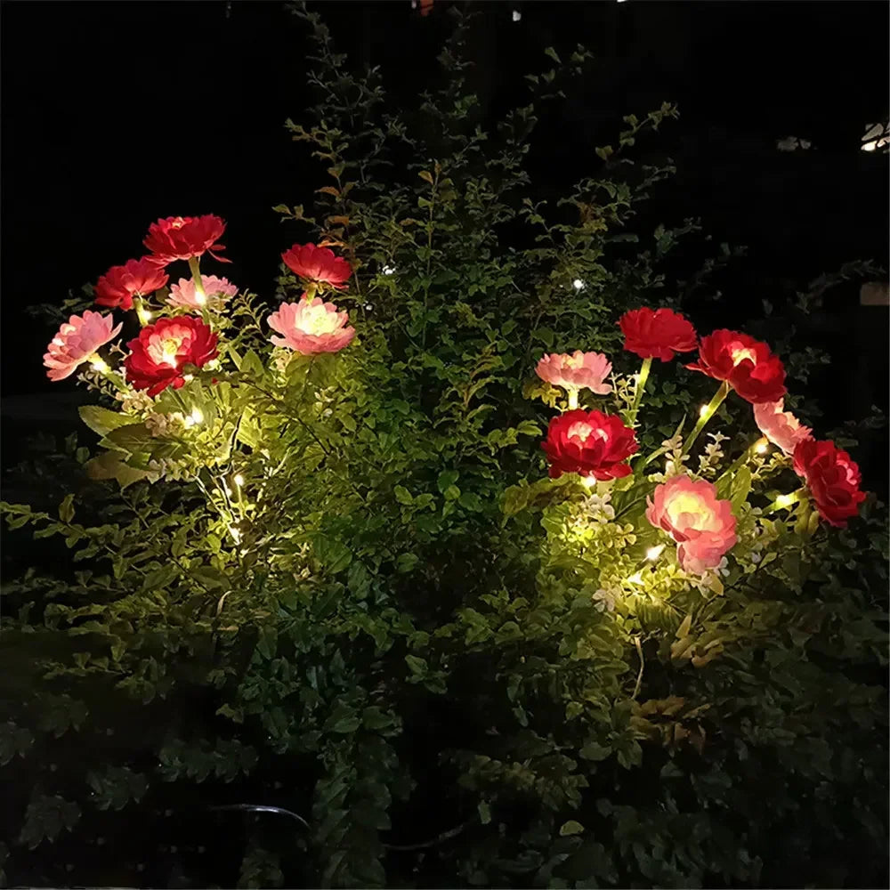 Solar Garden Light Snow Lotus Flower Lawn Lamp for Yard Patio Flower
