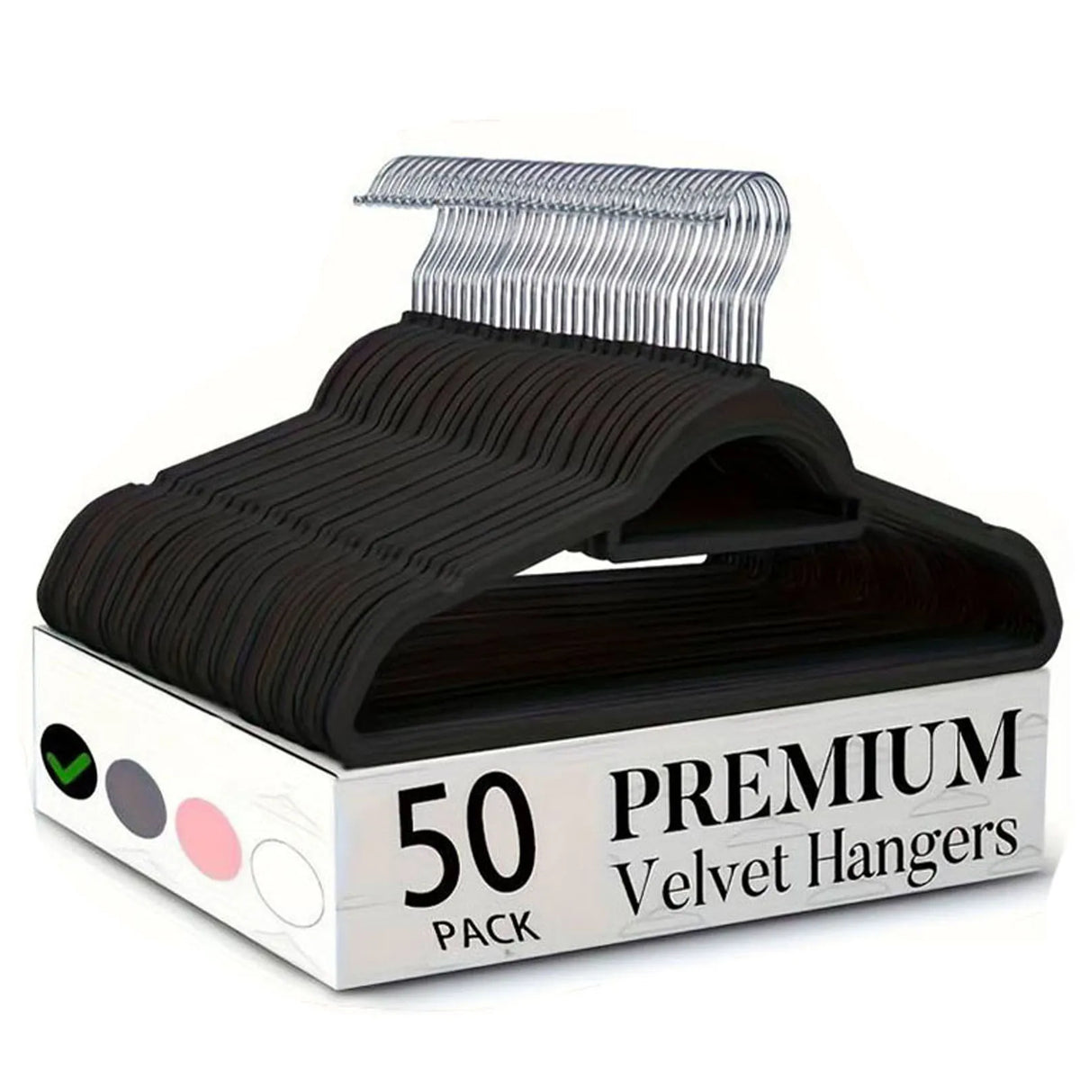 10/20/50 Pack Premium Velvet Hangers, Non-Slip Flocked Felt Hangers